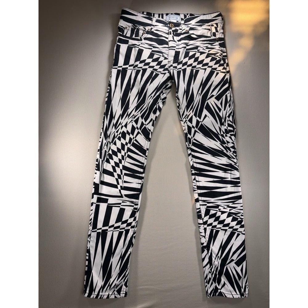 VERSACE x H&M Archive Zebra Geometric Optical Print Mens Slim jeans‎ size 29